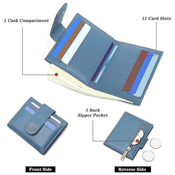 Small Wallets for Women Blue B - Picture 3 of 7